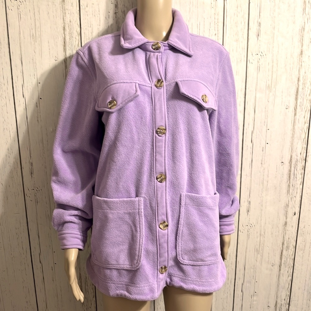 BlankNYC Purple Fleece Jacket Coat Size Medium Purple